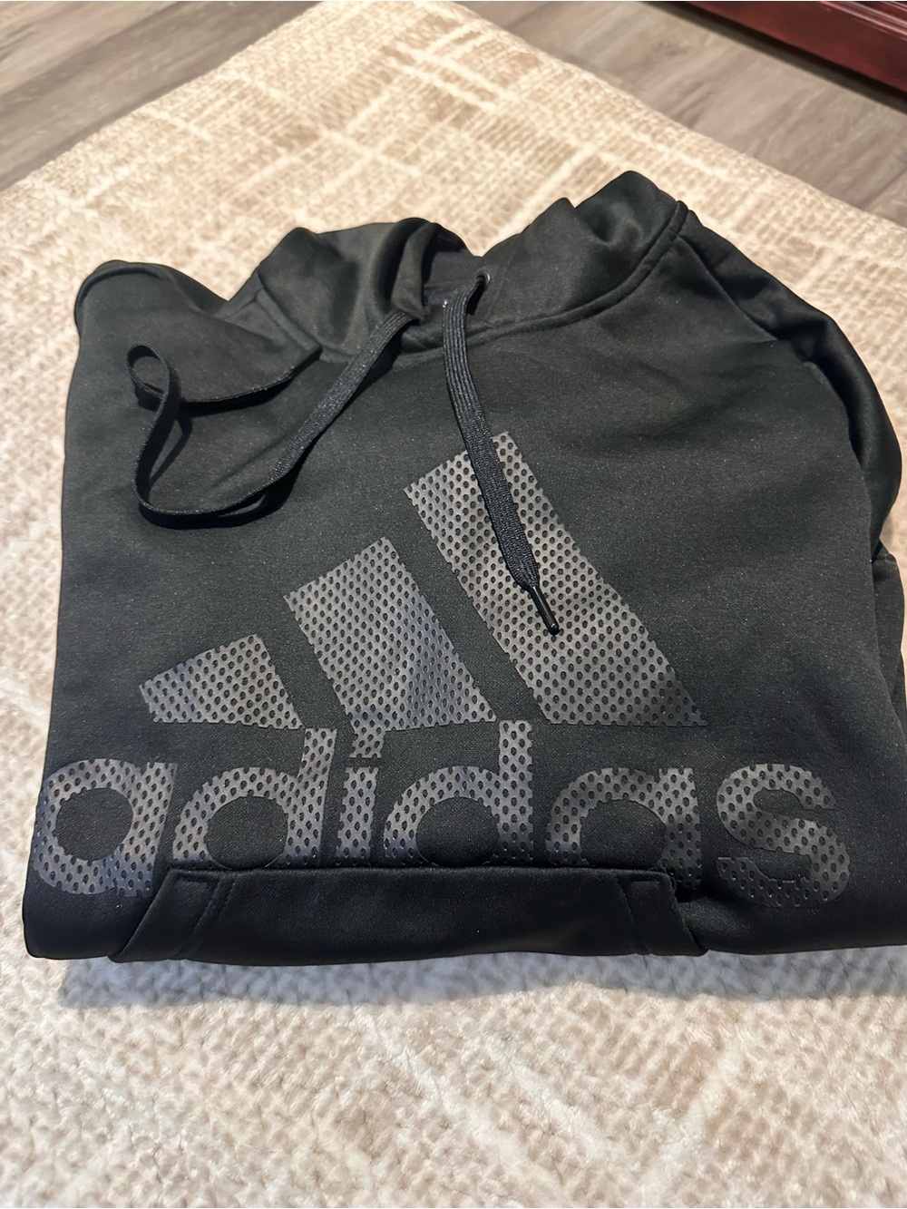 adidas Black Pullover Hoodie with Reflective Logo